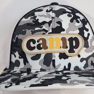 camp Patched Pacific Headwear Snow Camo Flexfit Trucker Hat